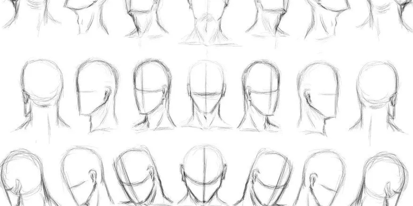Desenhando a cabeça de frente, meio-perfil, perfil e os ângulos