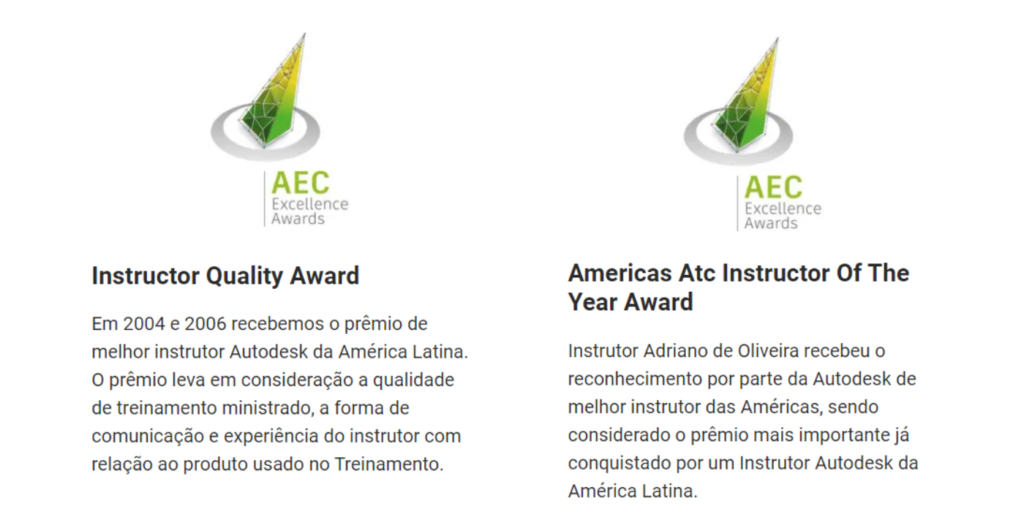 premios autodesk para o instrutor certificado