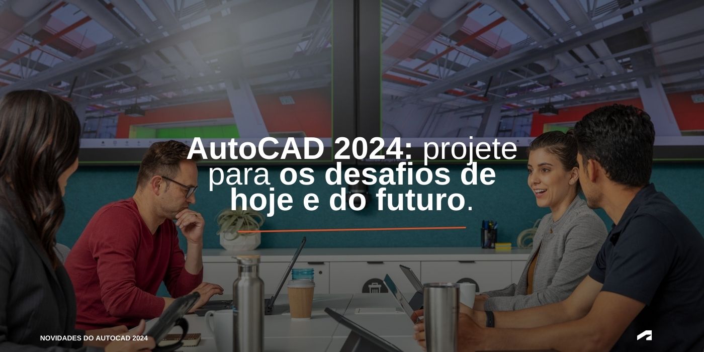 Ilustração de 4 usuários de Autocad debatendo em uma mesa de estudos