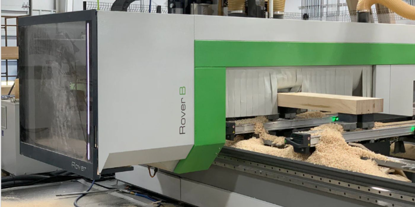 Fabricação de um componente de madeira. Cortesia da Viewrail.