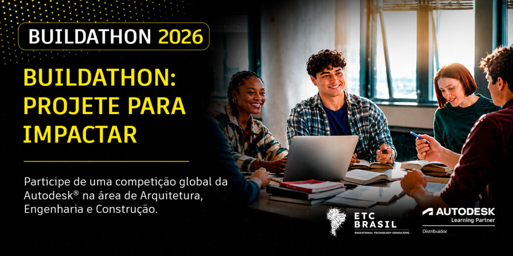 capa do buildathon 2026 projete para impactar da autodesk com jovens universitarios estudando