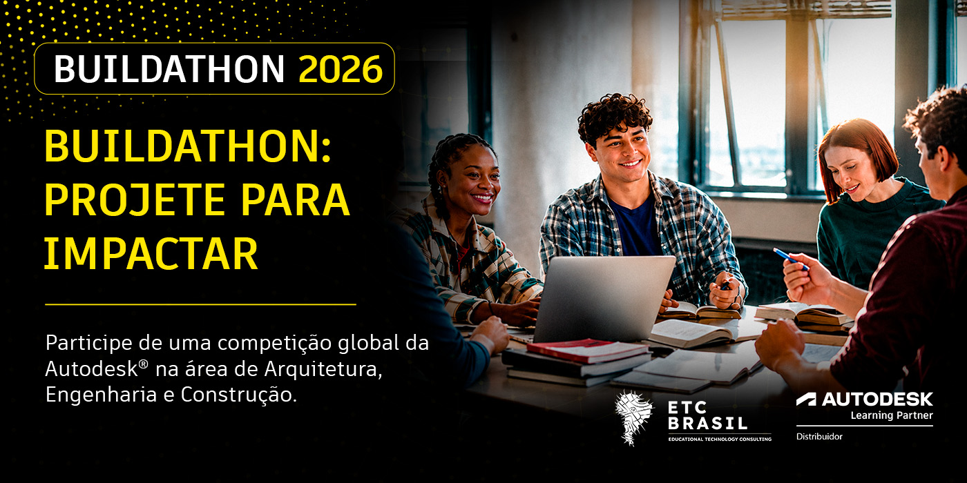 capa do buildathon 2026 projete para impactar da autodesk com jovens universitarios estudando
